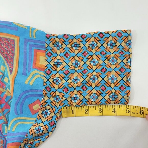 Tolani Blouse Silk Top Women Size S Boho Hippie Gypsy Vibrant Abstract Comfy Art - Picture 6 of 12